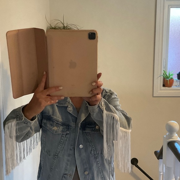 Denim Jacket with Fringe O/S Boho - Picture 8 of 13